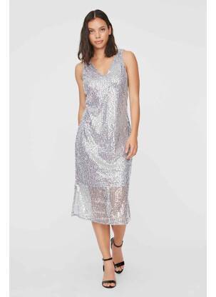 Robe mi-longue argent VERO MODA femme