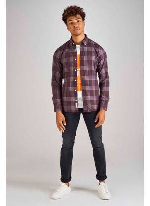 Chemise manches longues beige JACK & JONES homme