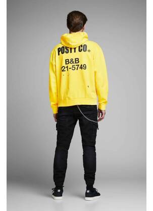 Sweat-shirt à capuche jaune JACK & JONES homme