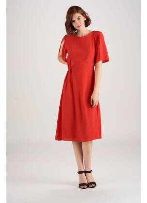 Robe mi-longue rouge VILA femme