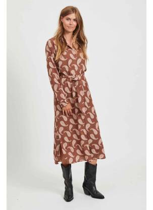 Robe mi-longue marron VILA femme