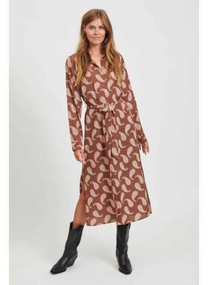 Robe mi-longue marron VILA femme