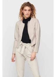 Veste simili cuir marron ONLY femme