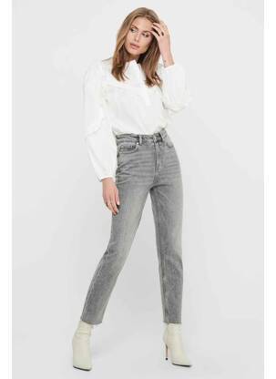 Jeans coupe droite gris ONLY pour femme