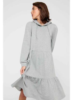 Robe mi-longue gris JACQUELINE DE YONG femme