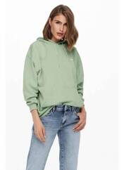 Sweat-shirt à capuche vert ONLY pour femme seconde vue