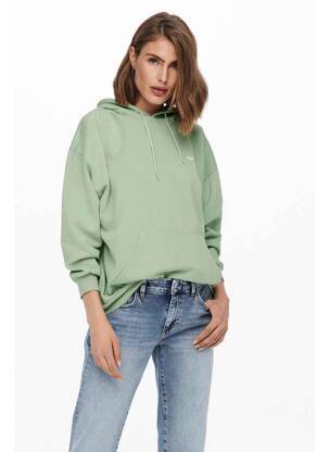 Sweat-shirt à capuche vert ONLY pour femme