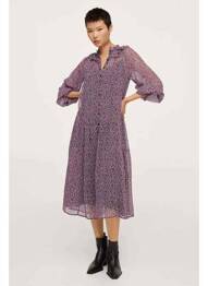 Robe mi-longue rouge MANGO femme