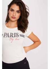 T-shirt blanc MORGAN pour femme seconde vue