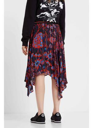 Jupe mi-longue bleu DESIGUAL femme