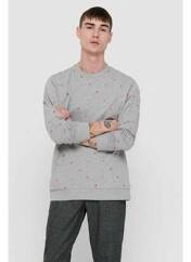 Sweat-shirt gris ONLY&SONS pour homme seconde vue