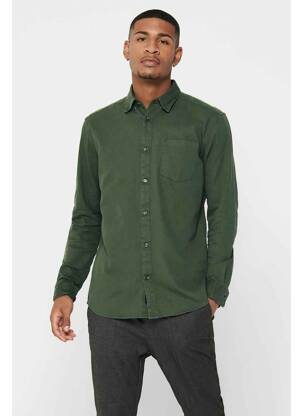 Chemise manches longues vert ONLY&SONS pour homme