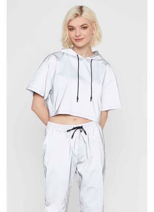 Crop top argent NOISY MAY femme