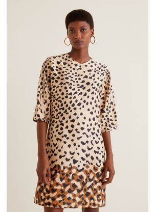 Robe courte marron MANGO femme