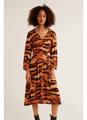 Robe longue orange MANGO pour femme