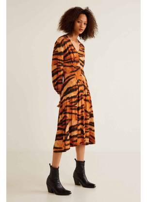Robe longue orange MANGO femme
