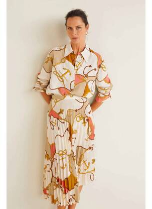Jupe mi-longue blanc MANGO femme