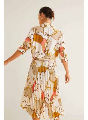 Jupe mi-longue blanc MANGO femme