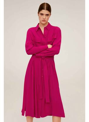 Robe mi-longue rose MANGO pour femme