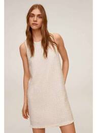 Robe courte beige MANGO femme