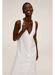 Robe longue blanc MANGO femme