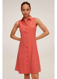 Robe mi-longue rouge MANGO femme