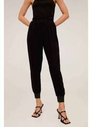 Pantalon large noir MANGO femme