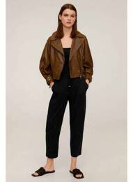 Pantalon chino noir MANGO femme
