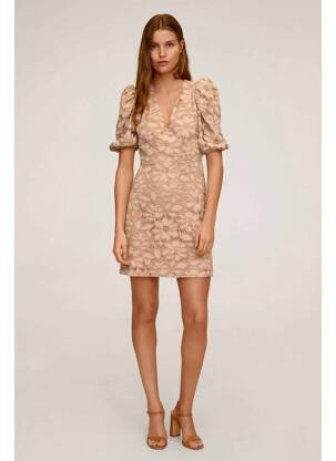 Robe mi-longue beige MANGO femme