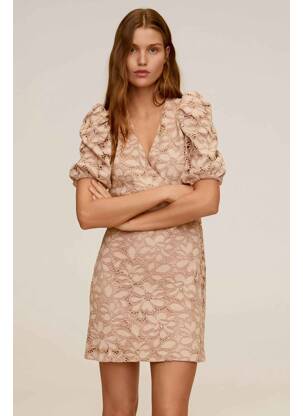 Robe mi-longue beige MANGO femme