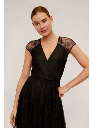 Robe longue noir MANGO femme