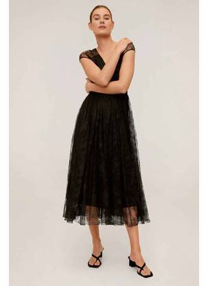 Robe longue noir MANGO femme