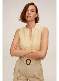Chemisier jaune MANGO femme