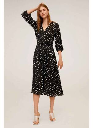 Robe mi-longue noir MANGO femme