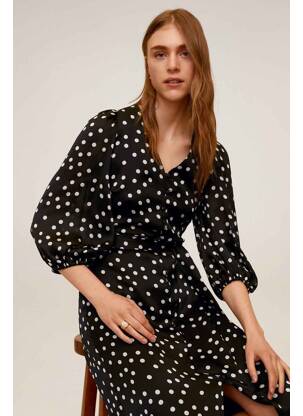 Robe mi-longue noir MANGO femme