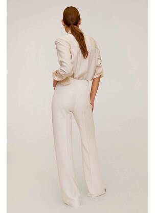 Pantalon large beige MANGO femme