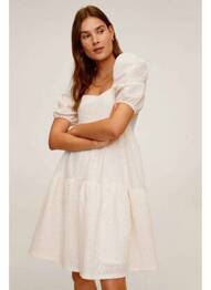 Robe mi-longue blanc MANGO femme