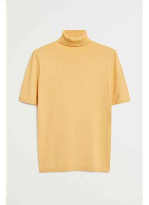 Pull col roulé jaune MANGO femme