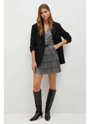 Robe mi-longue argent MANGO femme