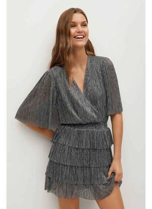 Robe mi-longue argent MANGO femme