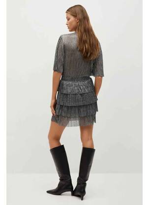 Robe mi-longue argent MANGO femme