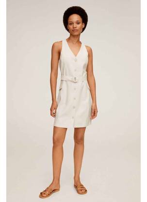 Robe mi-longue beige MANGO femme