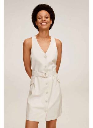 Robe mi-longue beige MANGO femme