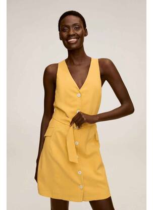 Robe mi-longue jaune MANGO femme