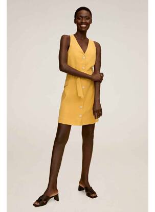 Robe mi-longue jaune MANGO femme