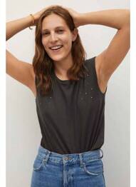 T-shirt gris MANGO femme