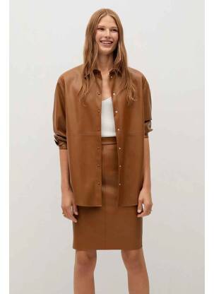 Jupe courte marron MANGO femme