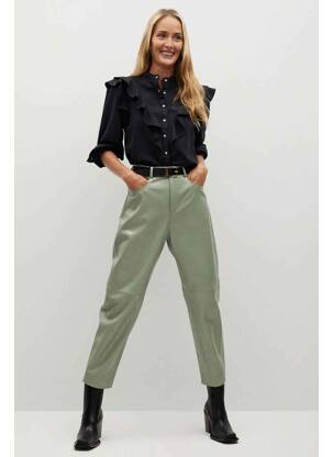 Pantalon 7/8 vert MANGO femme