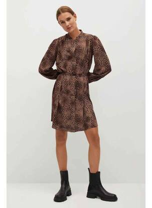 Robe mi-longue marron MANGO femme