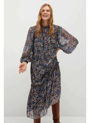Robe longue marron MANGO femme